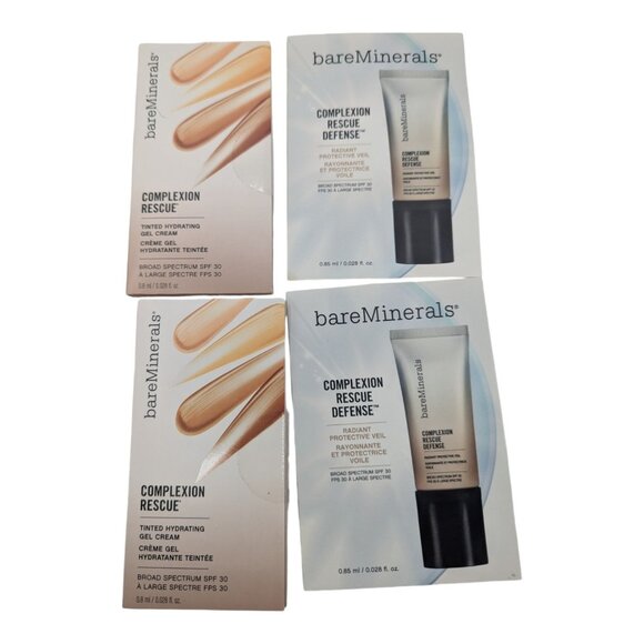 4 BareMinerals Complexion Rescue Defense Samples SPF 30 Hydrating Gel Cream - Picture 1 of 9